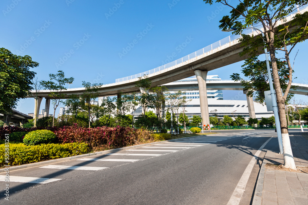 Highway and overpass in the city