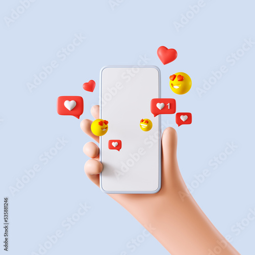 3d rendering SNS, Social media service, influencer background