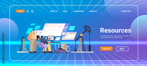 businesspeople analyzing resources statistics data carbon credit concept responsibility of co2 emission environment strategy