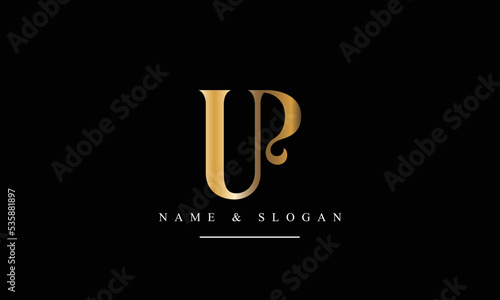 UP, PU, U, P abstract letters logo monogram