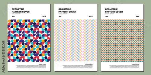 Simple geometric abstract company identity A4 vector design layout collection.