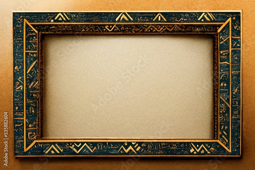 very dark egyptian old picture frame template design