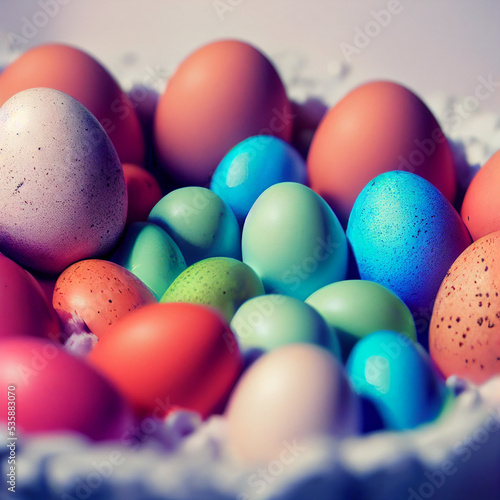 Beautiful colorful Easter eggs. Happy Easter 