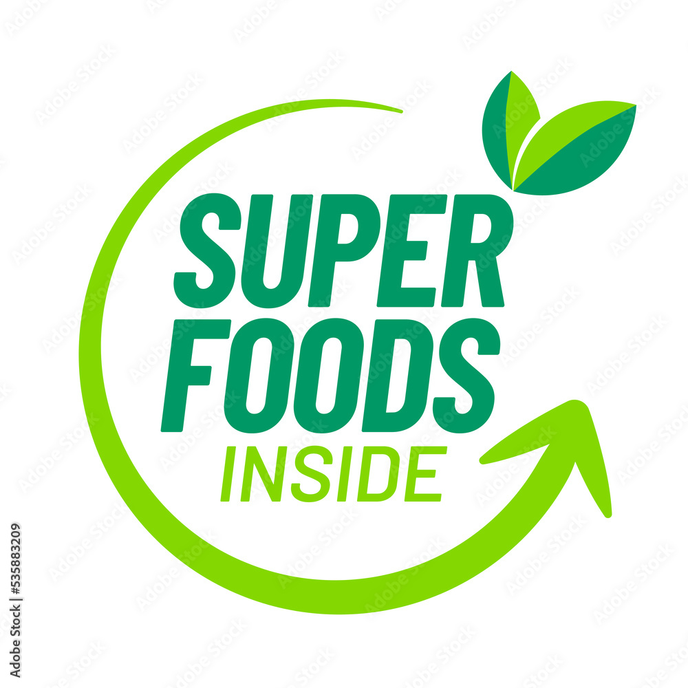 Fototapeta premium Superfood vector icon stamp badge