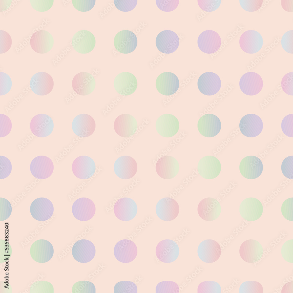 Seamless pattern with pastel gradient dots. Vector illustration.