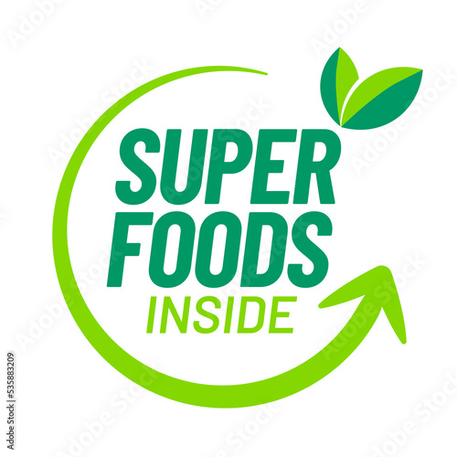 Superfood vector icon stamp badge