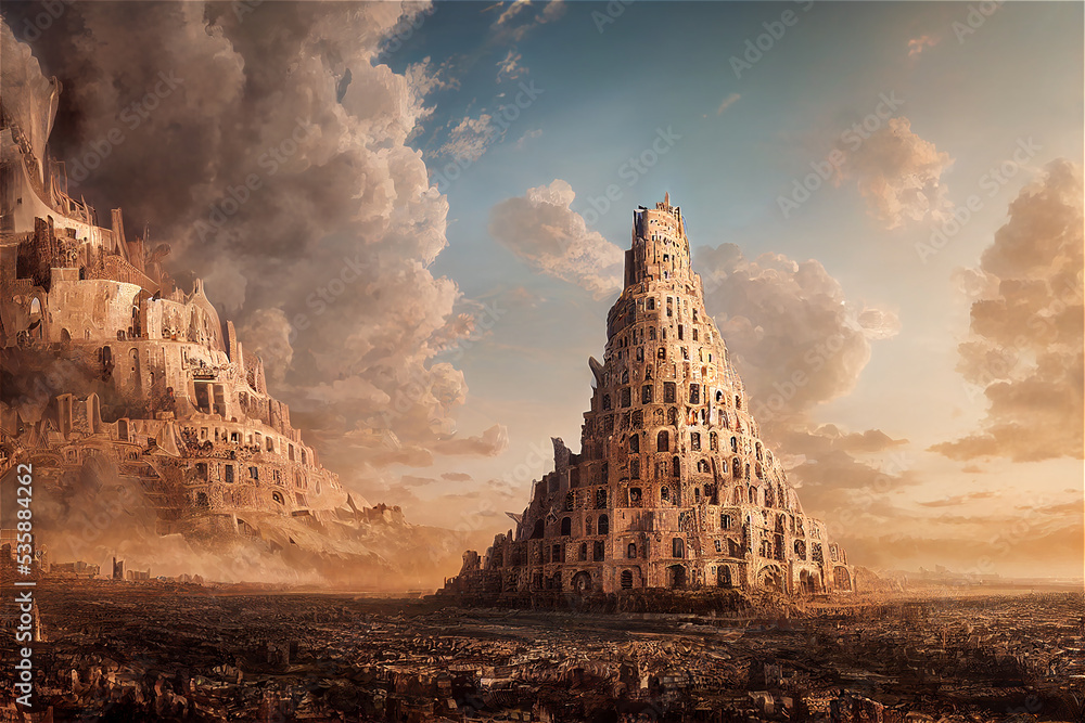 Babel tower Stock-Illustration | Adobe Stock