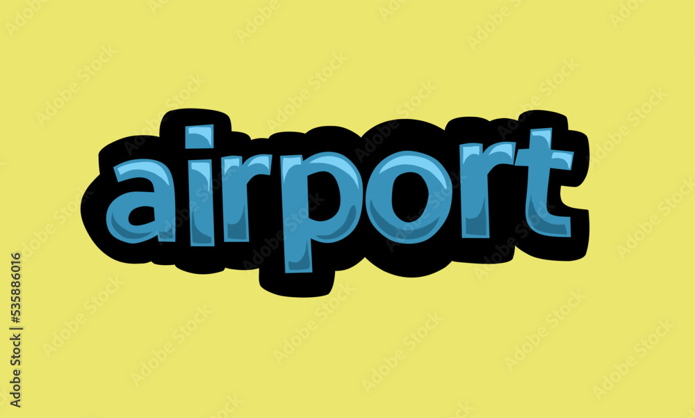 AIRPORT writing vector design on a yellow background