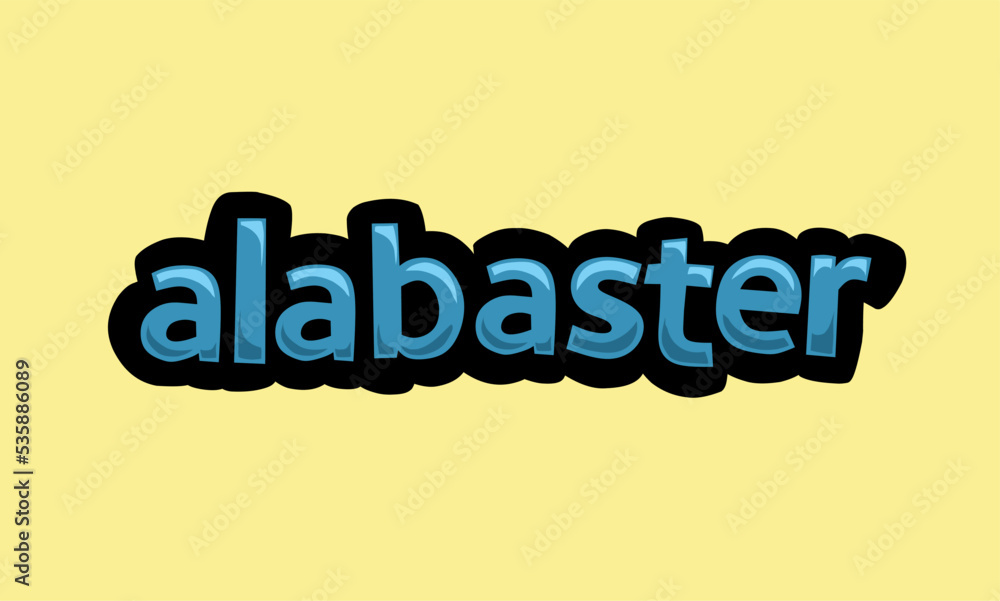 ALABASTER writing vector design on a yellow background