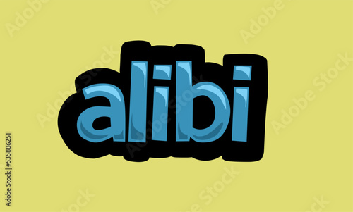 ALIBI writing vector design on a yellow background