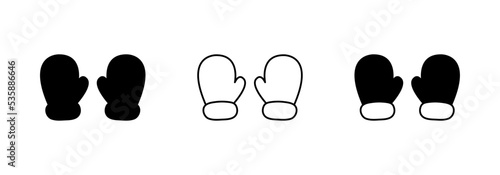 Winter mittens. Vector image. 