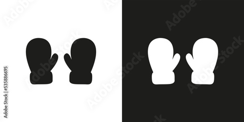 Winter mittens. Vector image. 