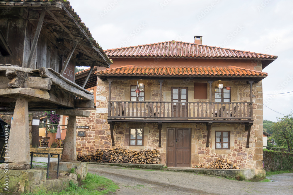 Lugas village Asturias mountains Spain Lugas village Asturias mountains Spain