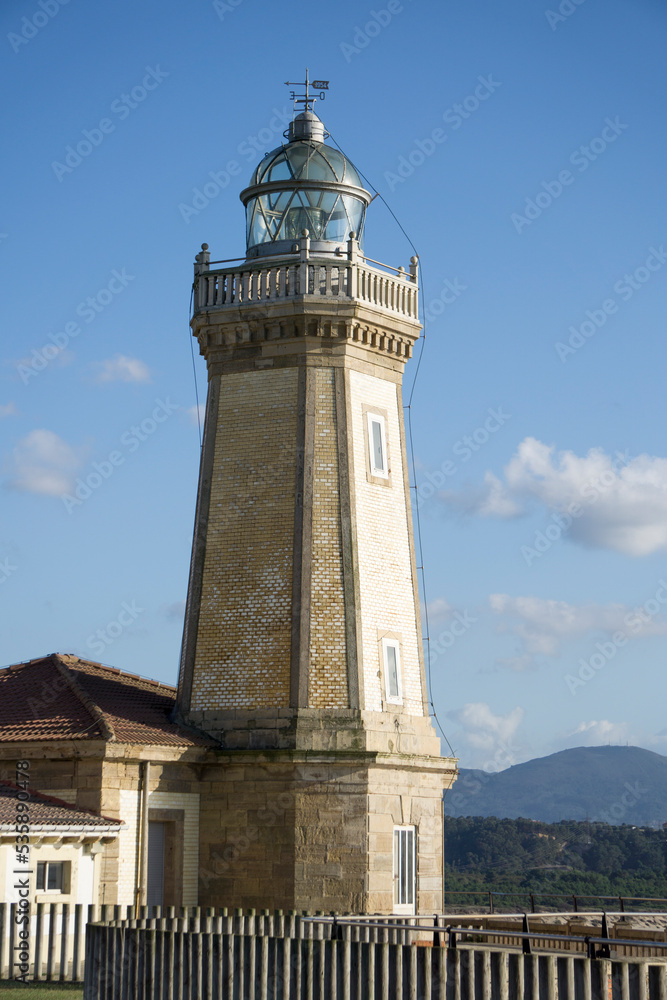 Nieva lighthouse in Gozon Asturias Spain