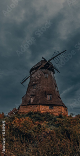 old windmill in the evening