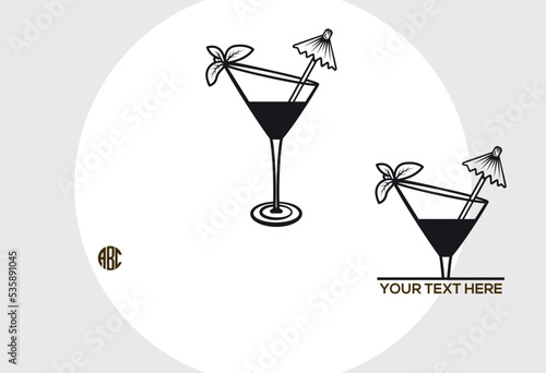 
Martini Glass Svg Monogram, Margarita Glass Svg, Wine Glass Svg, Toothpick Umbrella Svg, Lime Svg, Mint Leaves Svg, Glass Silhouette