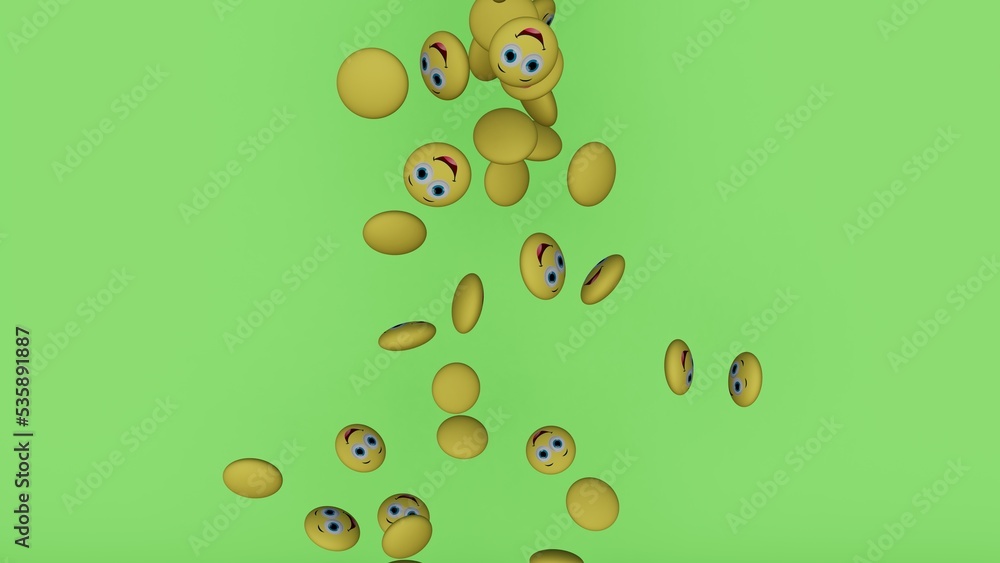 3D rendering of actual colored candy with a smile isolated 3D rendering of actual colored candy with a smile isolated