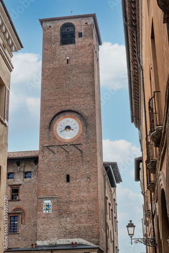 Beautiful clock tower in Mantua