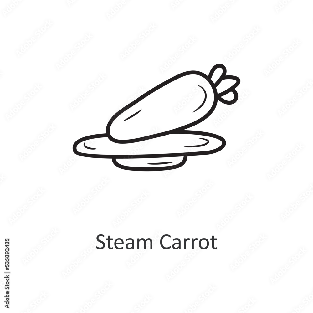 Steam Carrot Vector outline Icon Design illustration. Workout Symbol on White background EPS 10 File Steam Carrot Vector outline Icon Design illustration. Workout Symbol on White background EPS 10 File