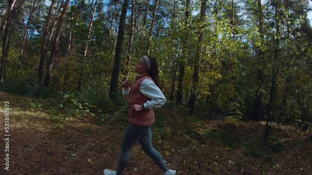 Girl running in autumn forest, fpv shooting, autumn forest, fpv shooting running Girl running in autumn forest, fpv shooting, autumn forest, fpv shooting running