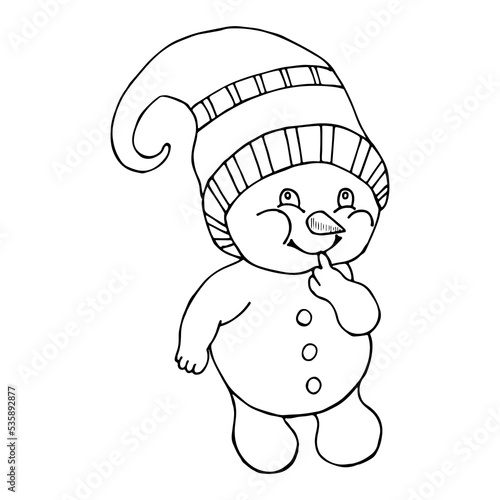 Fényképezés A hand-drawn snowman