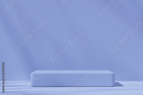 One podium on a blue background, 3d render