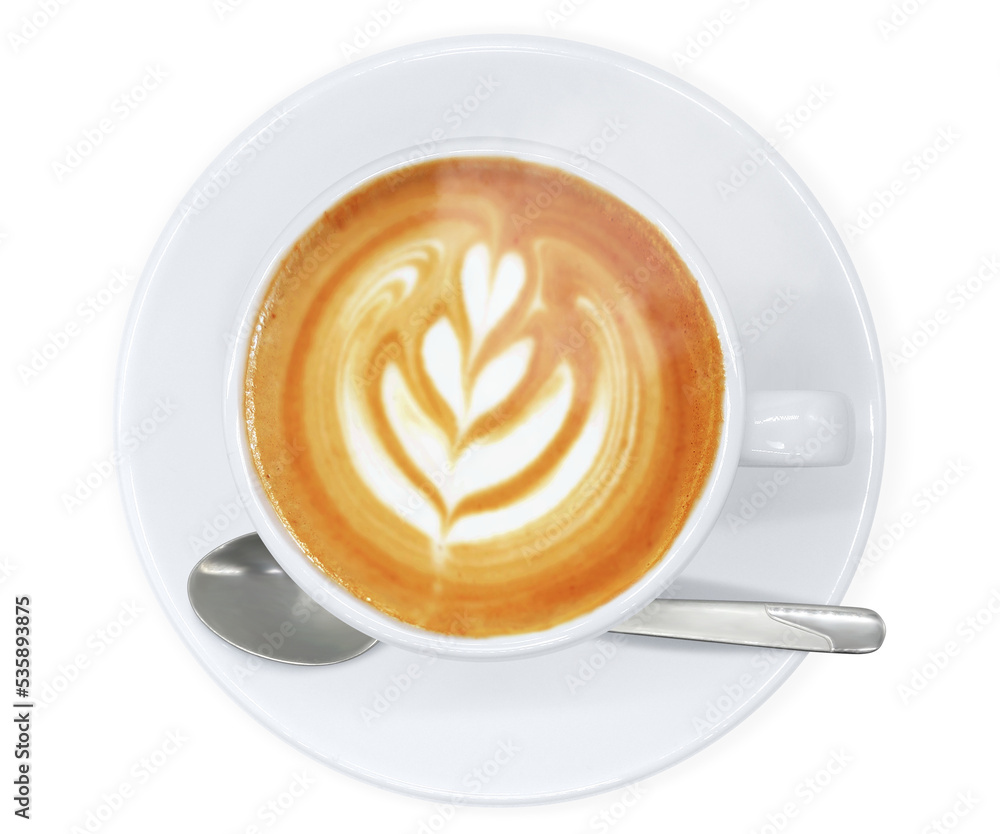 カフェラテ ラテアート イラスト リアル 俯瞰 カフェラテ ラテアート イラスト リアル 俯瞰