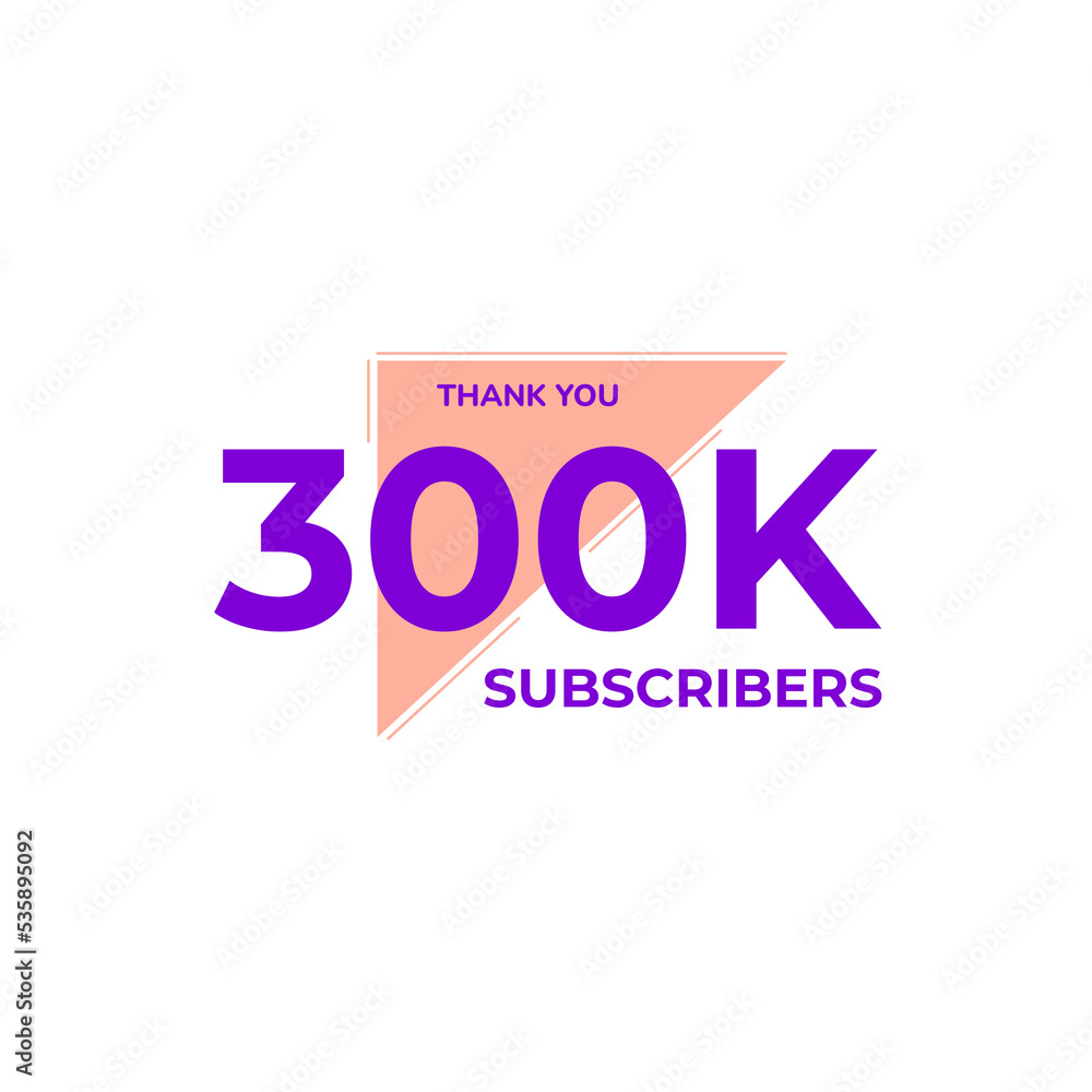THANK YOU 300K FOLLOWERS CELEBRATION ICON TEMPLATE DESIGN  VECTOR GOOD FOR SOCIAL MEDIA, CARD , POSTER