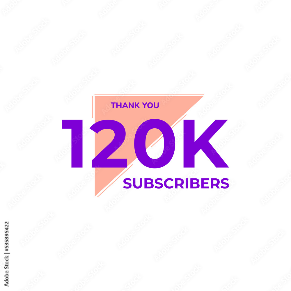 THANK YOU 120K FOLLOWERS CELEBRATION ICON TEMPLATE DESIGN  VECTOR GOOD FOR SOCIAL MEDIA, CARD , POSTER
