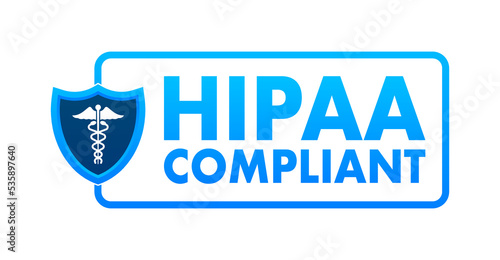 Hipaa compliant. Checkmark icon. Vector design. Logo symbol. Vector stock illustration