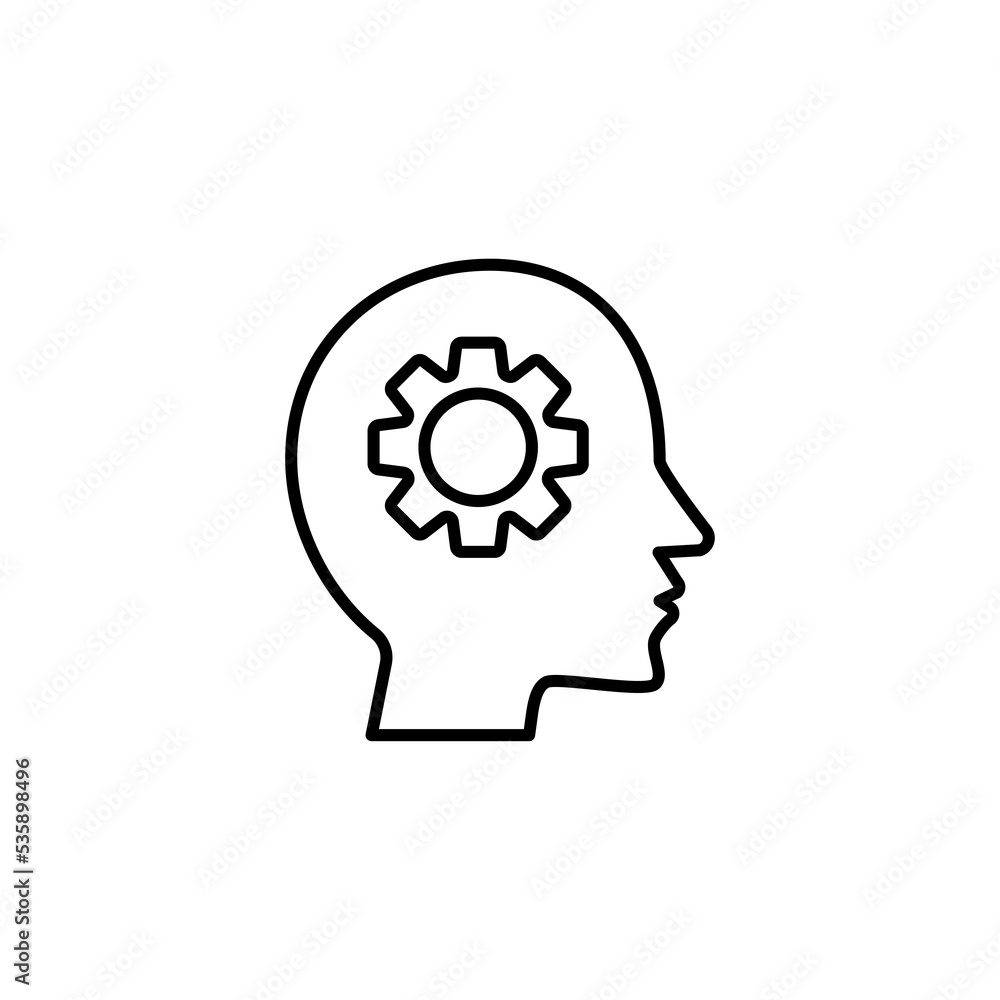 brainstorming, gear icon. Simple thin line, outline vector of Business management icons for UI and UX, website or mobile application eps 10 brainstorming, gear icon. Simple thin line, outline vector of Business management icons for UI and UX, website or mobile application eps 10