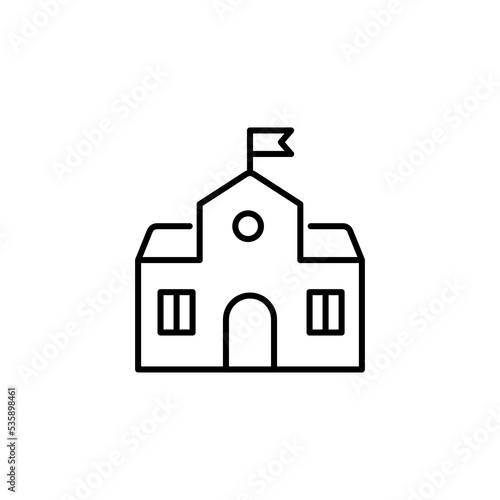 school icon. high quality line school icon on white background. from education collection flat trendy vector school symbol. use for web and mobile eps 10 photo