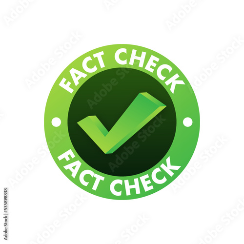 Fact check. Concept of thorough fact-checking or easy compare evidence. Vector stock illustration.