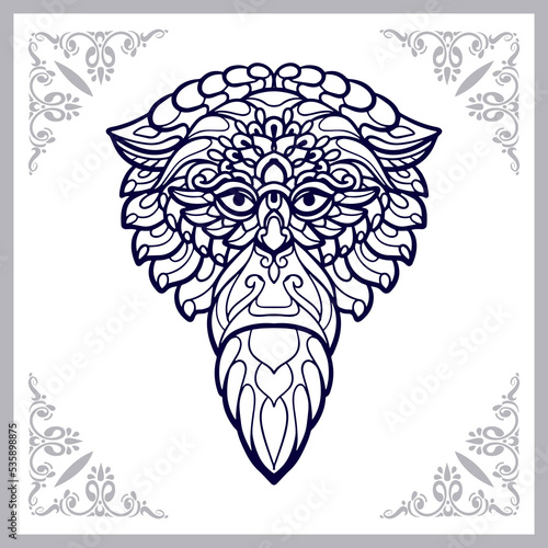 Monkey head mandala arts isolated on white background