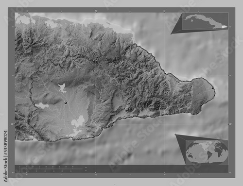 Obraz na płótnie Guantanamo, Cuba. Grayscale. Major cities