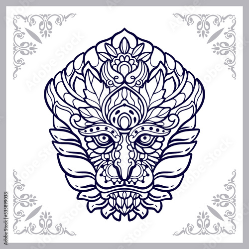 Monkey head mandala arts isolated on white background