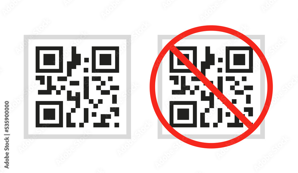 The QR code can be scanned and is not allowed. Vector illustration The QR code can be scanned and is not allowed. Vector illustration