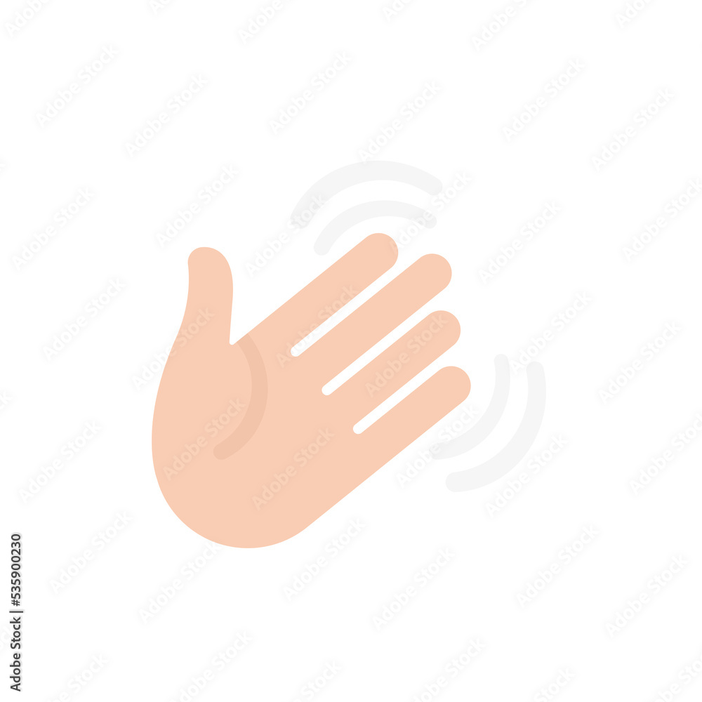 Hand waving hello. Vector illustration Hand waving hello. Vector illustration