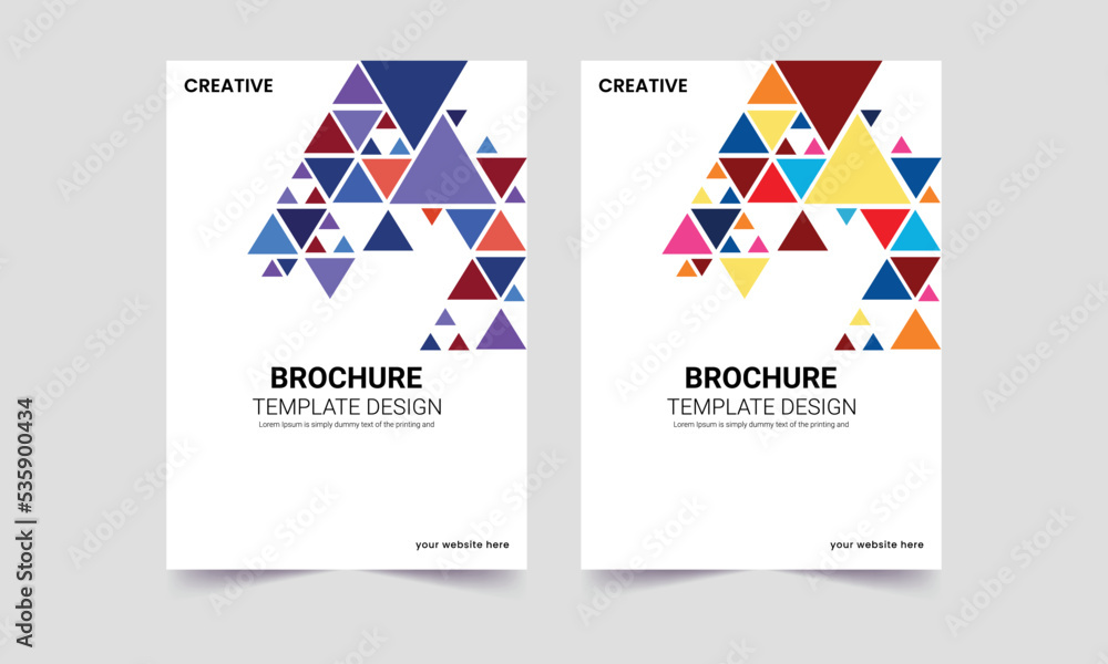 Colorful triangle Illustrations brochure cover, Brochure, Annual Report, Magazine, Poster, Portfolio, Flyer, Brochure cover, A4