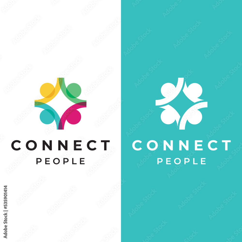 People relationship logo template design .Logo for organization ,business ,kindergarten.