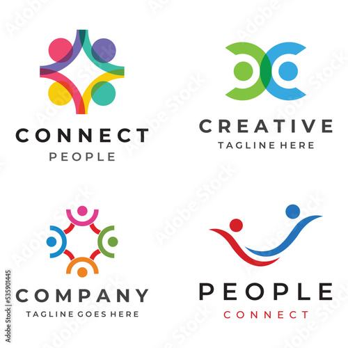 People relationship logo template design .Logo for organization ,business ,kindergarten.