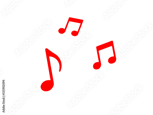 red music notes. Music melody . Note symbol for web, app, UI, logo. Vector eps 10