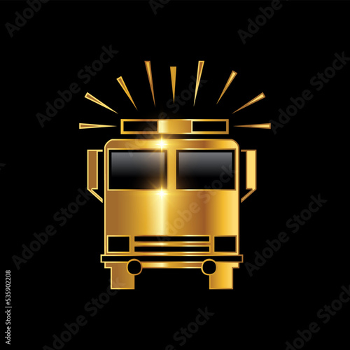 Golden Fire Fighter Car Vector Icon