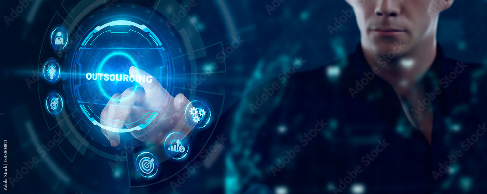 Business, Technology, Internet and network concept. Outsourcing human resources. Business, Technology, Internet and network concept. Outsourcing human resources.
