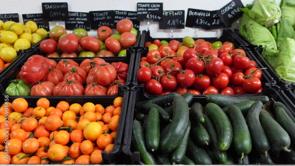 Fruit and Vegetables at the Market. Healthy Food Concept Fruit and Vegetables at the Market. Healthy Food Concept