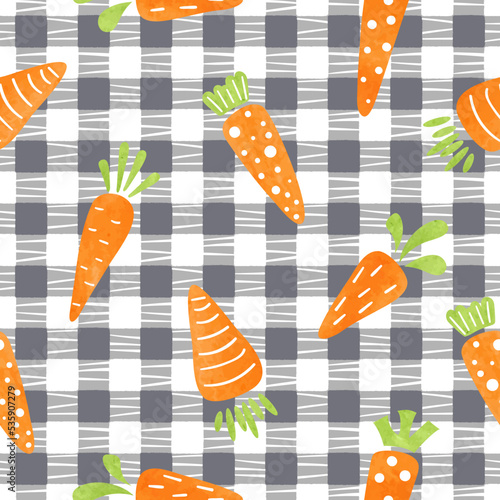Seamless carrot pattern. Ve...