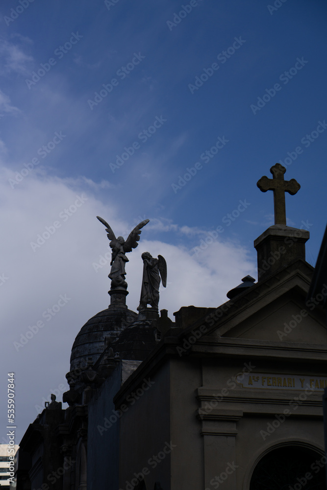 Recoleta cemetery architectural sculpture mausoleum Buenos Aires, Argentina