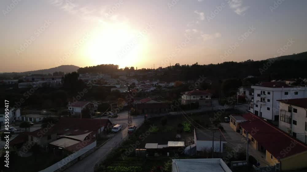 Two Electricians on the electricity Pole at Sunset Aerial View 4k Two Electricians on the electricity Pole at Sunset Aerial View 4k