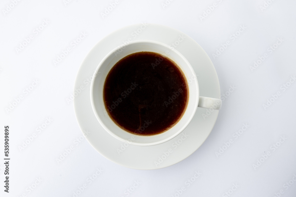cup of black coffee isolated with white background