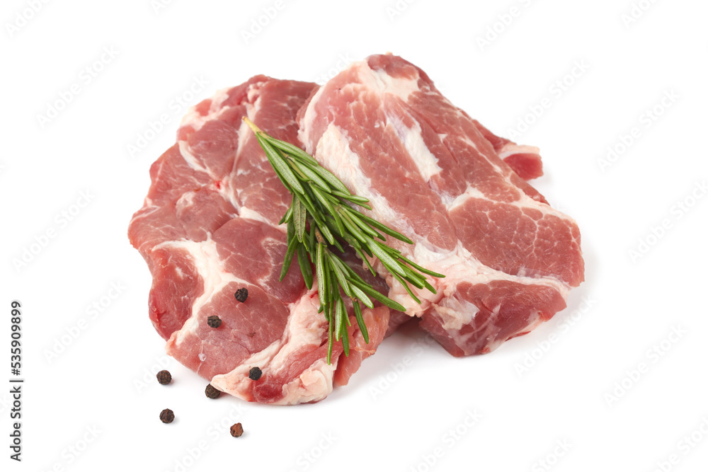 Meat on white background